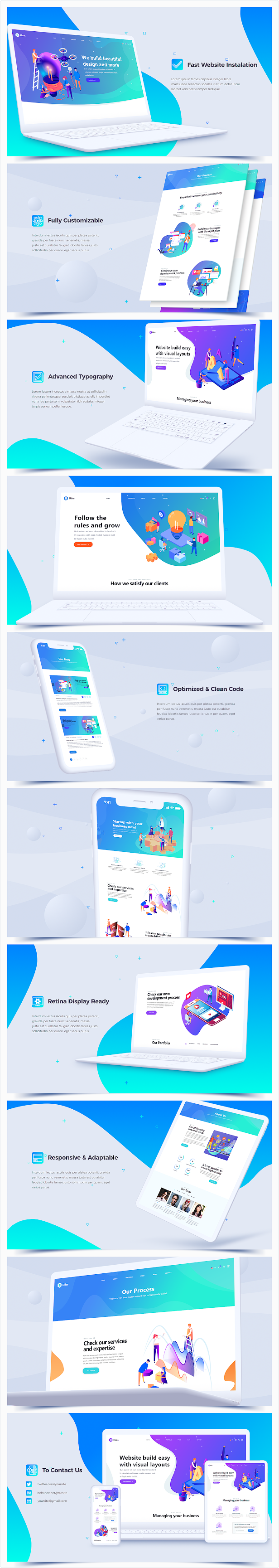 Website Presentation // Flat Mockup - 4
