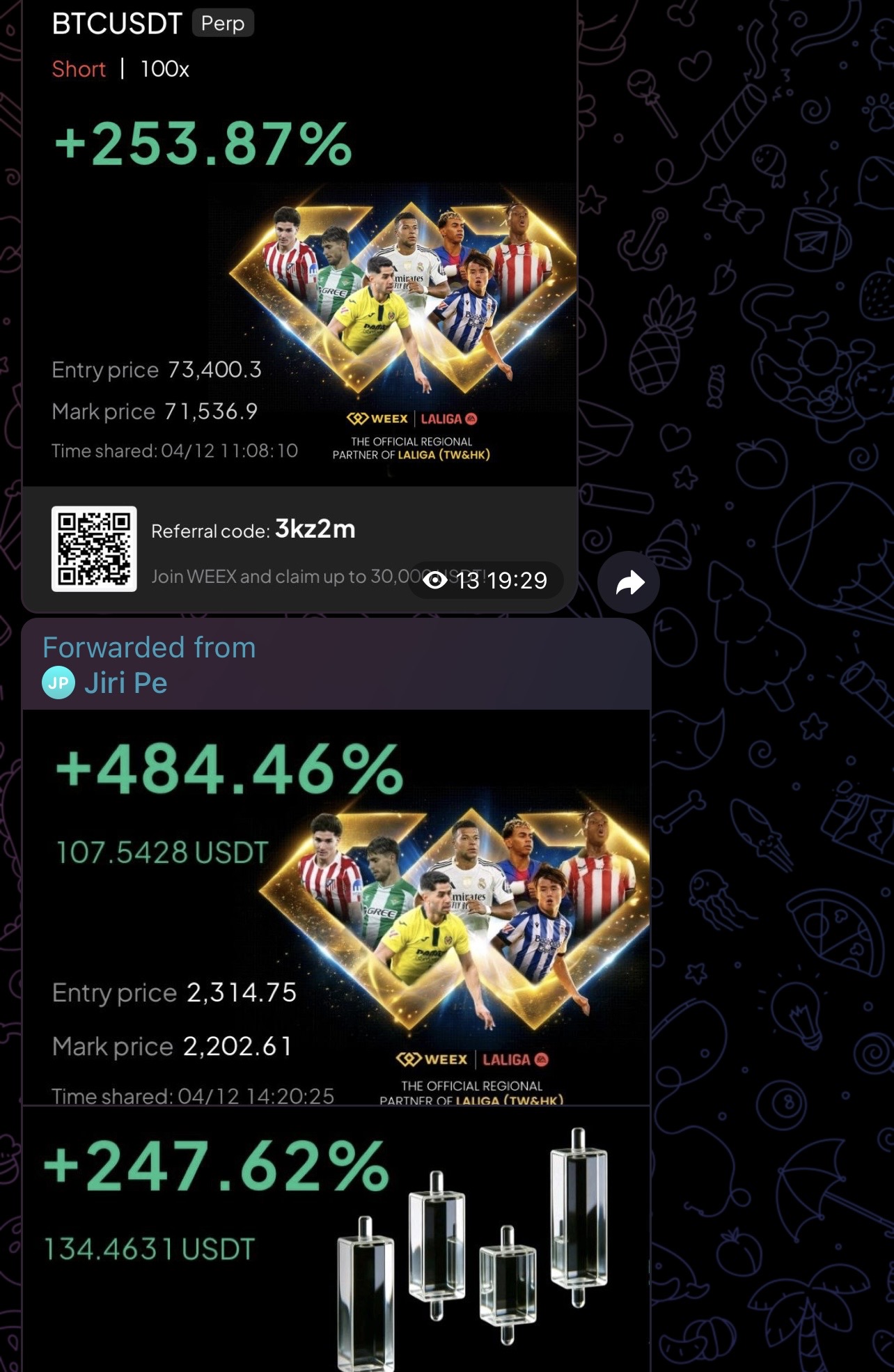 Member payout screenshot