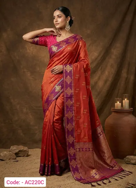 Red color premium silk saree