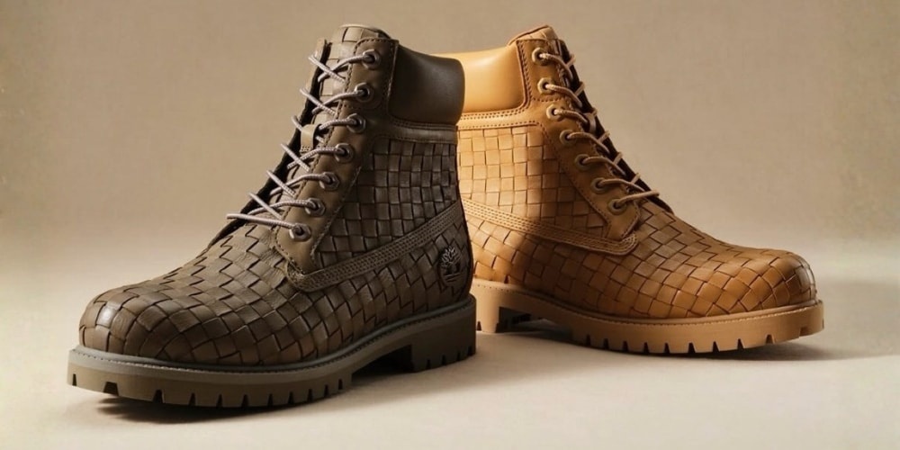 New Timberland 6-inch Premium Woven Boots in Olive and Light Beige