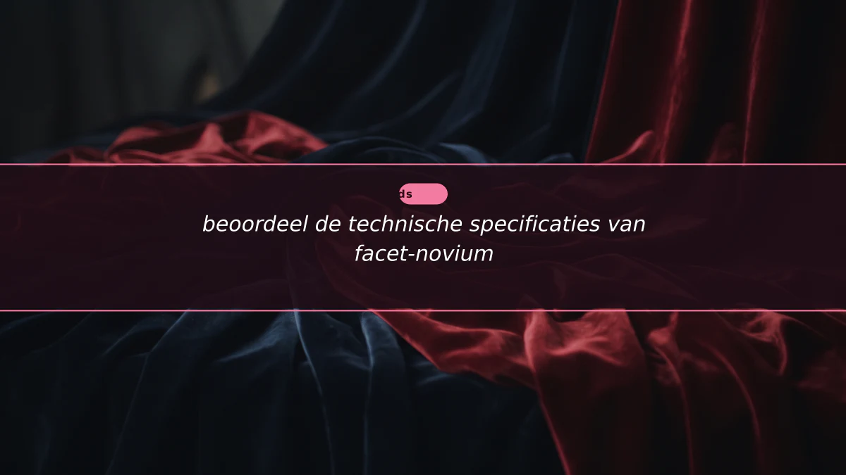 beoordeel de technische specificaties van facet-novium