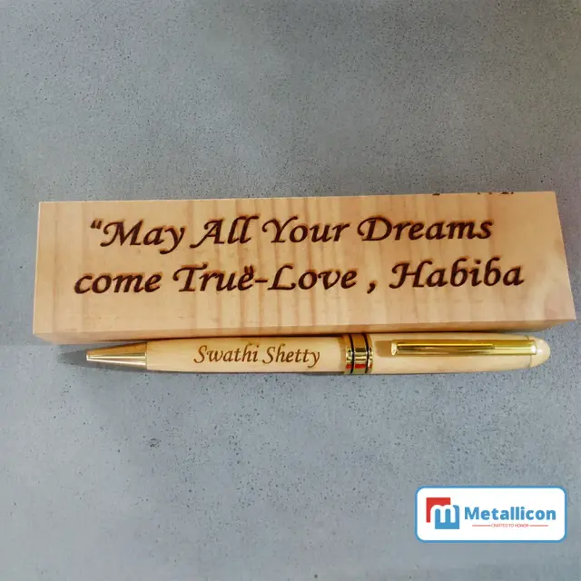 Laser Engraving Wooden Pen
