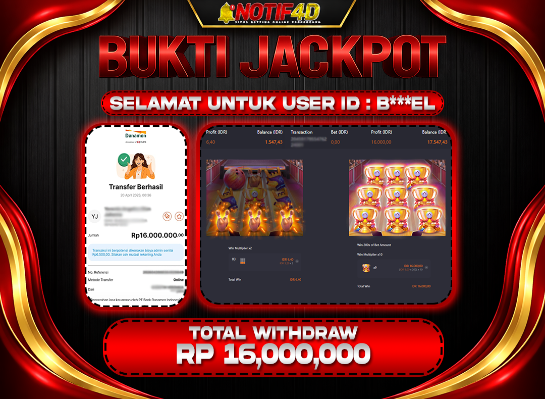 BUKTI JACKPOT -  PG - Perfect Strike Rp.16,000,000 - LUNAS