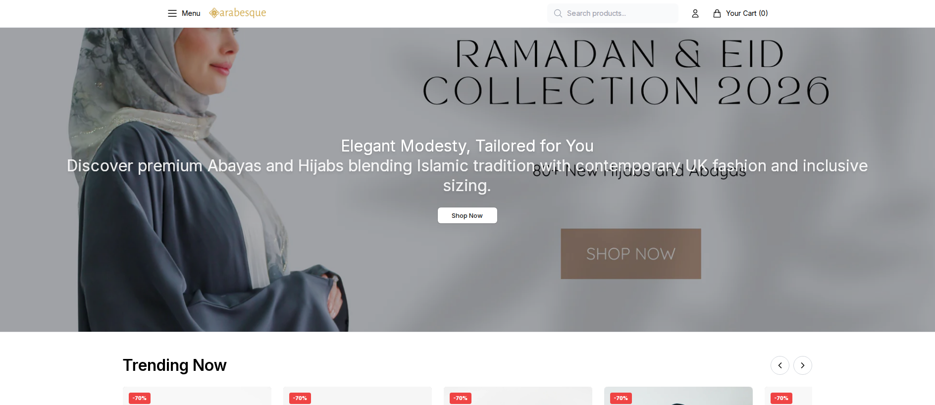 Stored capture of arabesqueelegance.shop