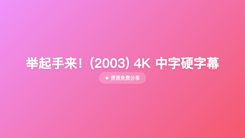 举起手来！(2003) 4K 中字硬字幕