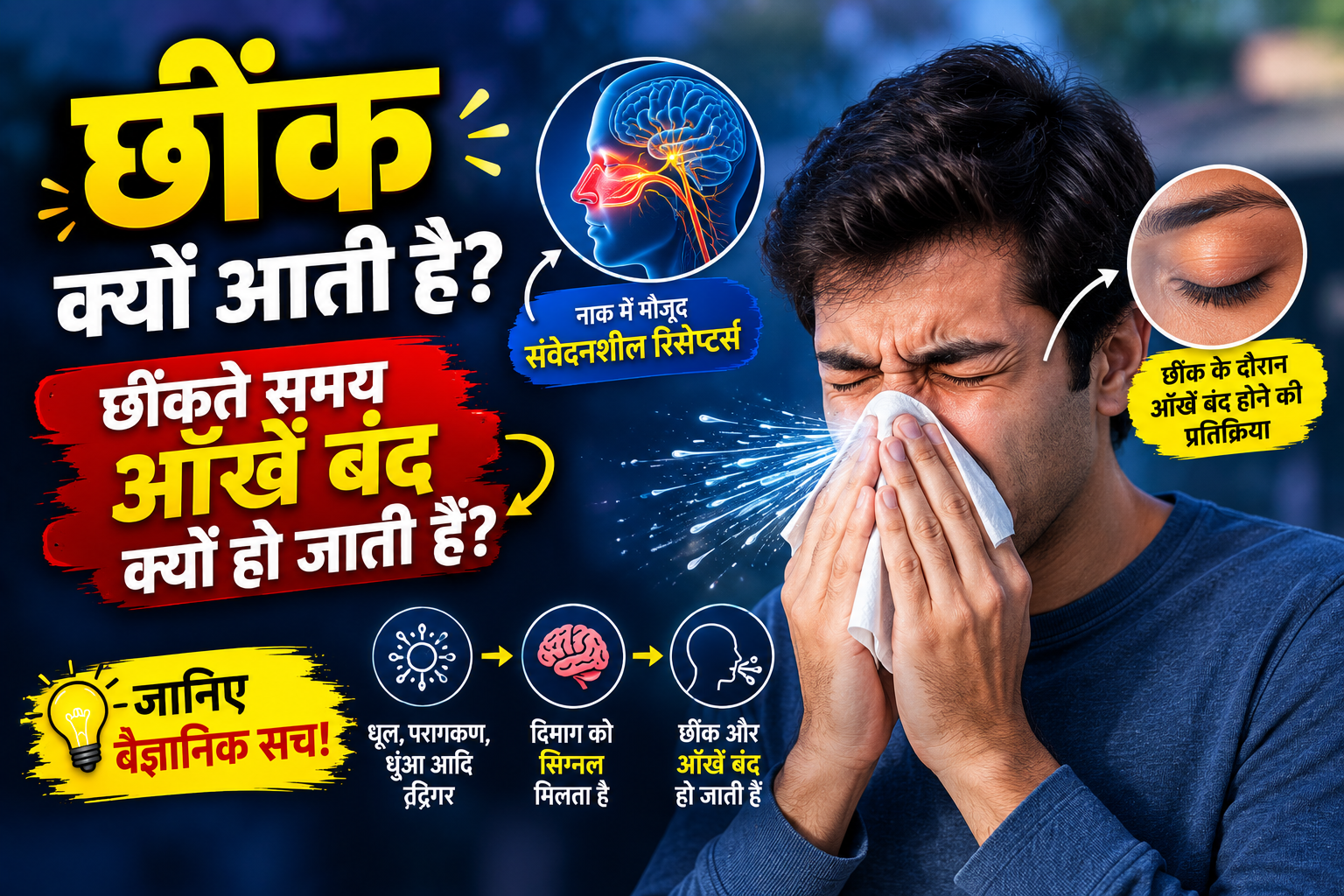 छींक क्यों आती है? छींकते समय आंखें बंद क्यों हो जाती हैं? जानिए वैज्ञानिक सच