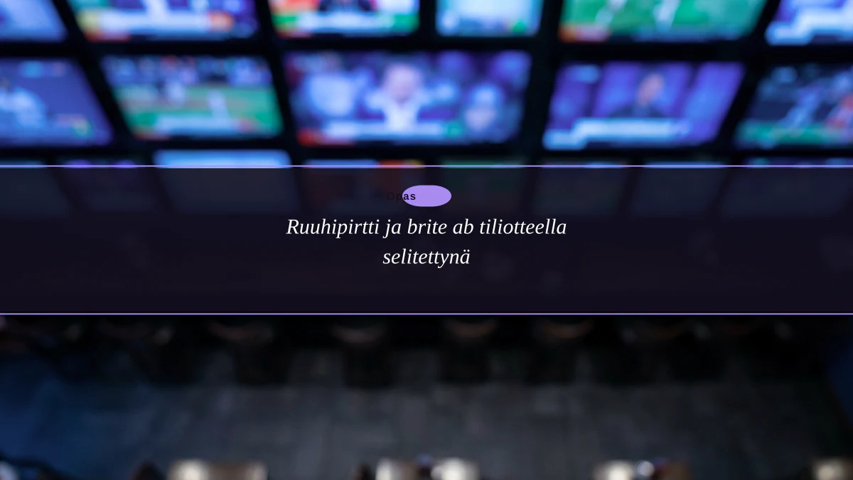 Ruuhipirtti ja brite ab tiliotteella selitettynä