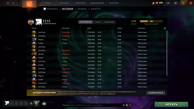 Dota 2 Account  MMR