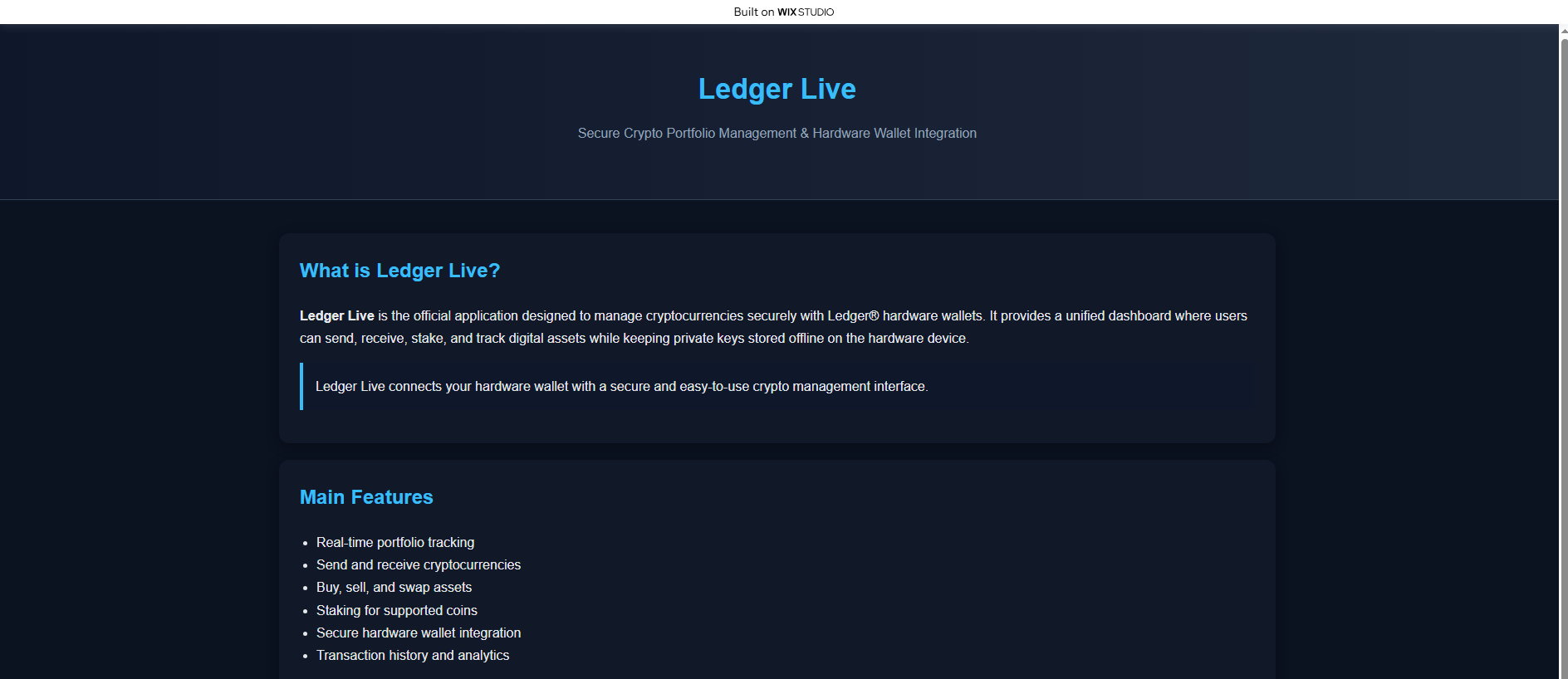 Screenshot of apps-liveledgr.wixstudio.com