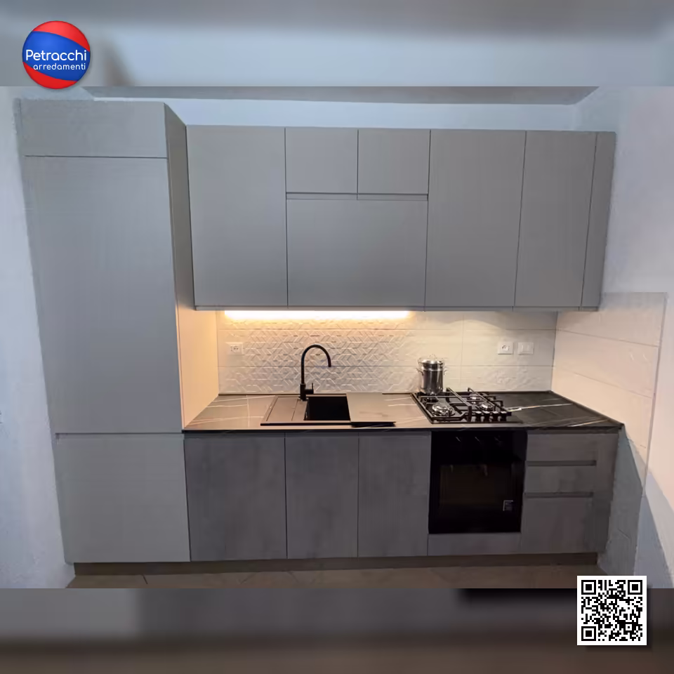Cucina moderna bianca/grigia/nera Cucina moderna bianca/grigia/nera