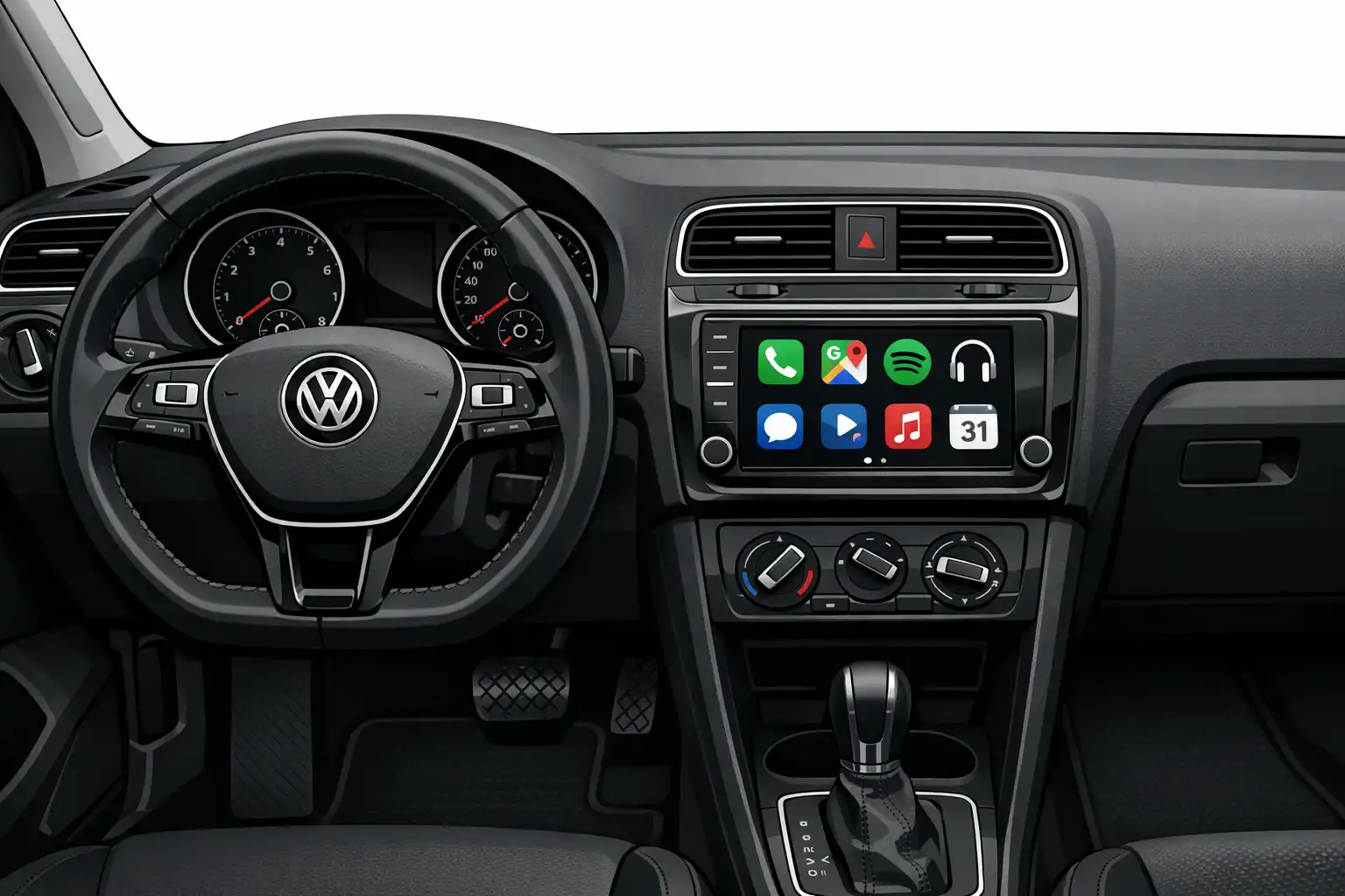 Intérieur Volkswagen Polo 2017 avec système multimédia d’origine