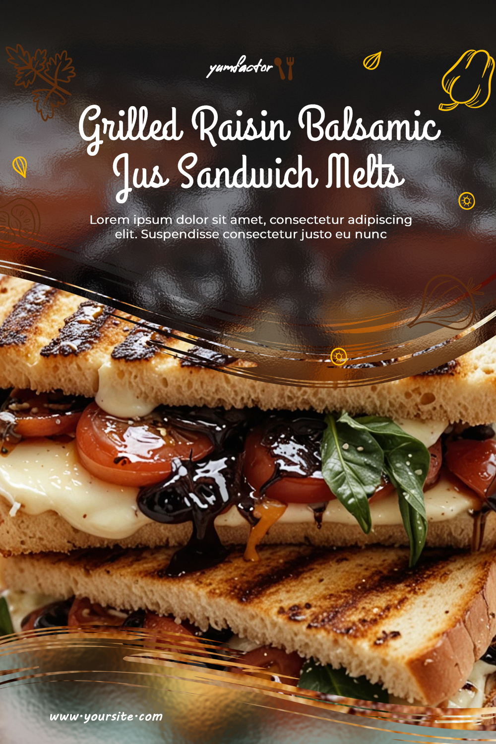 Grilled Raisin Balsamic Jus Sandwich Melts
