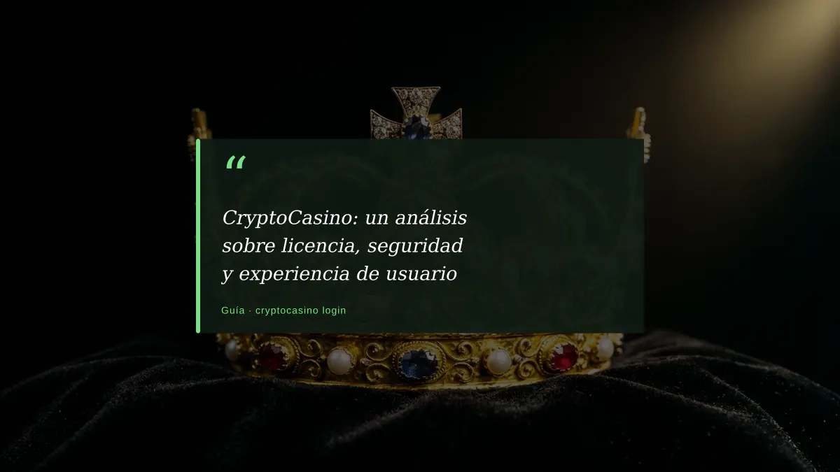 CryptoCasino: un análisis sobre licencia, seguridad y experiencia de usuario