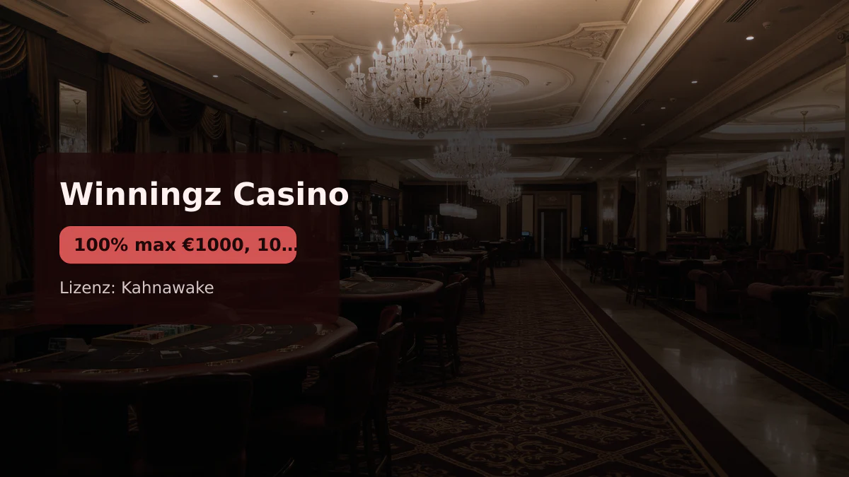 Winningz Casino — Willkommensbonus 100% max €1000, 10 + 20 FS, Zahlungen: Visa, Mastercard, BLIK, Google Pay, Revolut