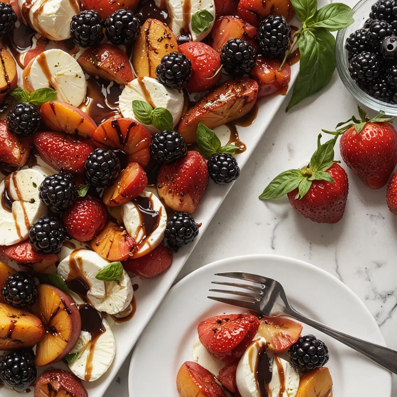 Easy Summer Fruit Caprese Salad