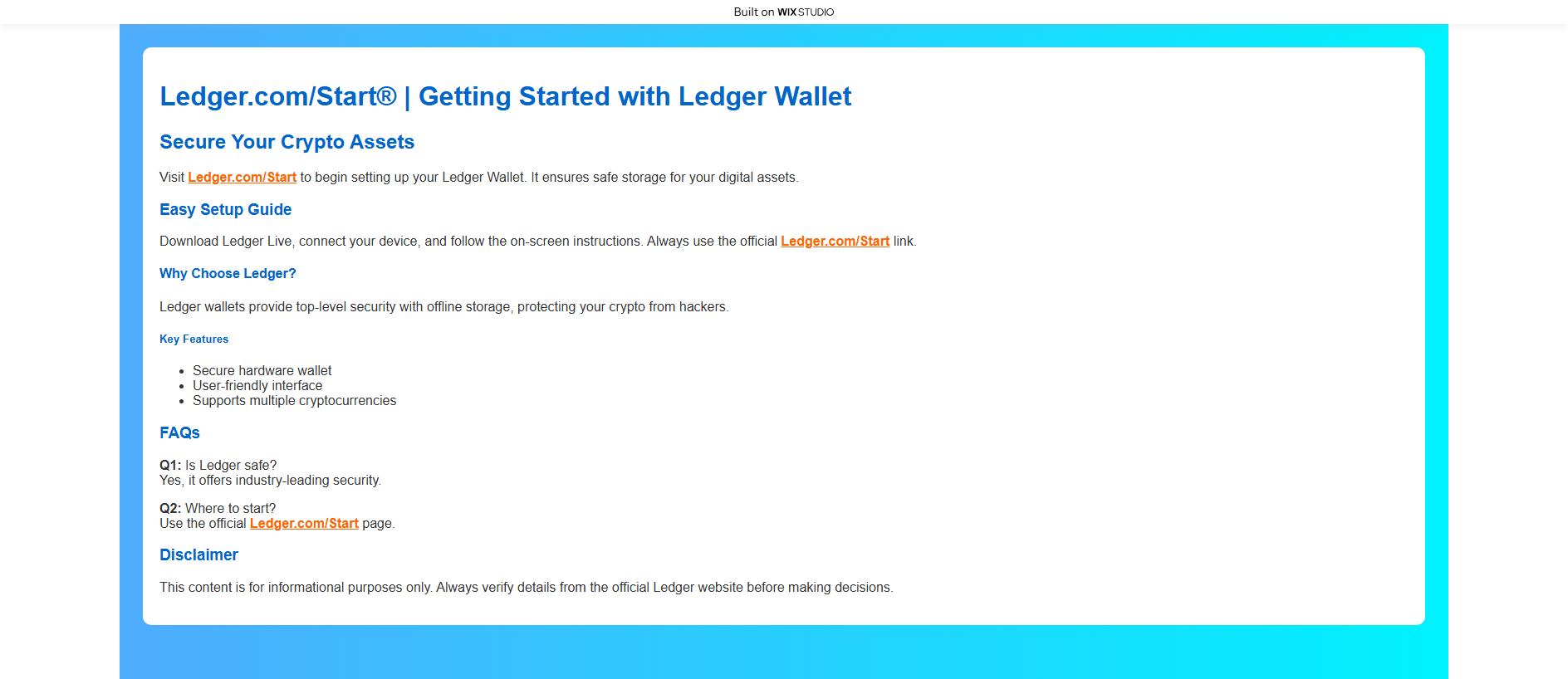 Stored capture of homepage-intro.wixstudio.com