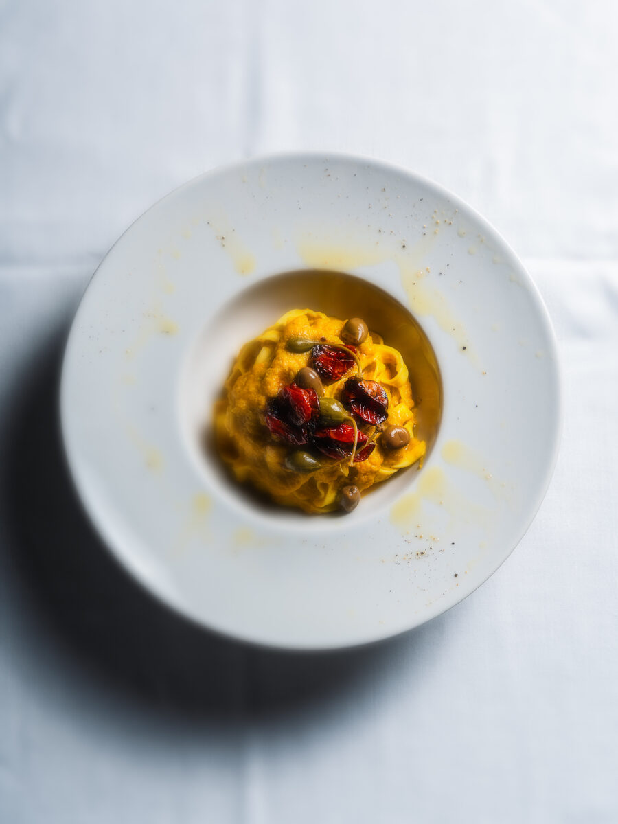 Tagliatelle alla caponata di verdure