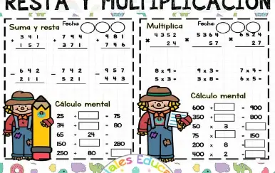 Ejercicios de Suma, Resta y Multiplicación
