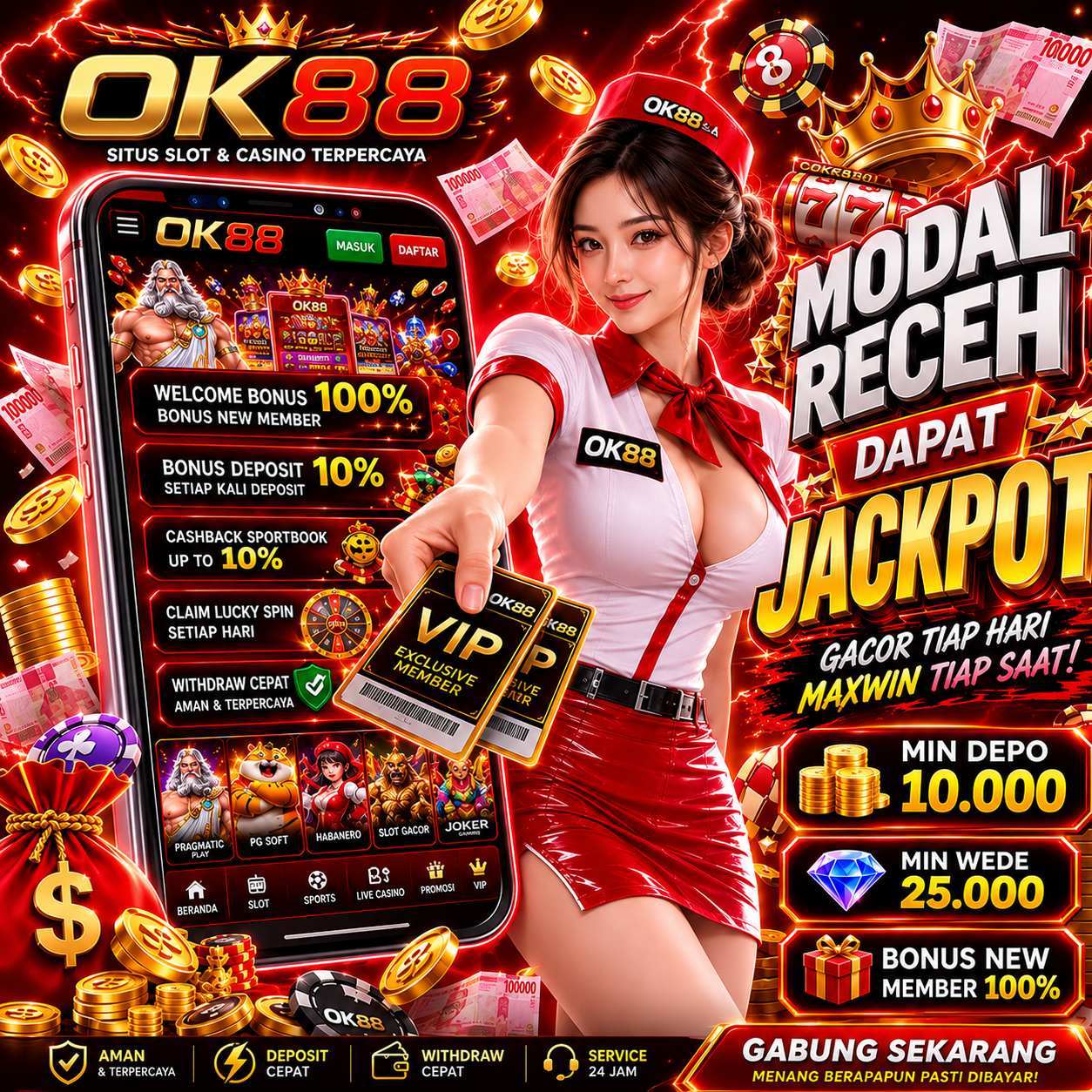 Thumbnail 1 of 3, Poster, OK88 : Link Resmi SV388 Untuk Penggemar Sabung Ayam, Saksikan Live Streaming Dengan Mudah designed and sold by OK88.