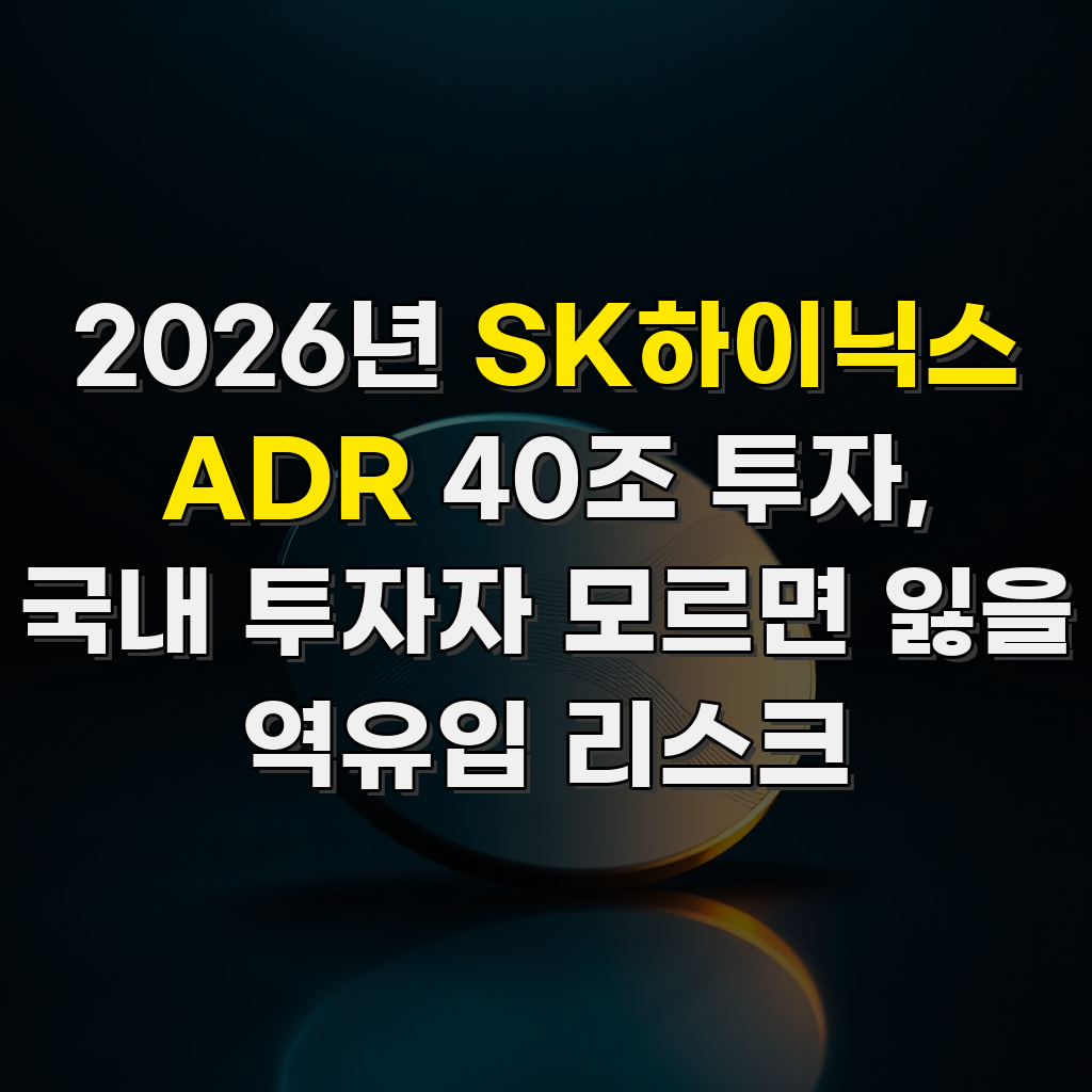2026년 SK하이닉스 ADR 40조 투자, 국내 투자자 모르면 잃을 역유입 리스크