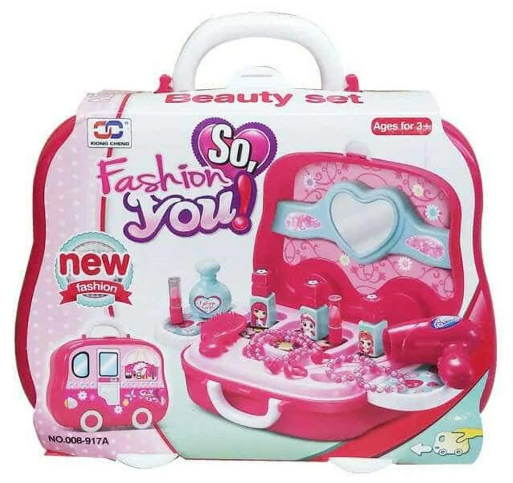 Beauty Makeup Pretend Play Toy Set for Girl with Makeup Accessories and Carry Suitcase photo 8
