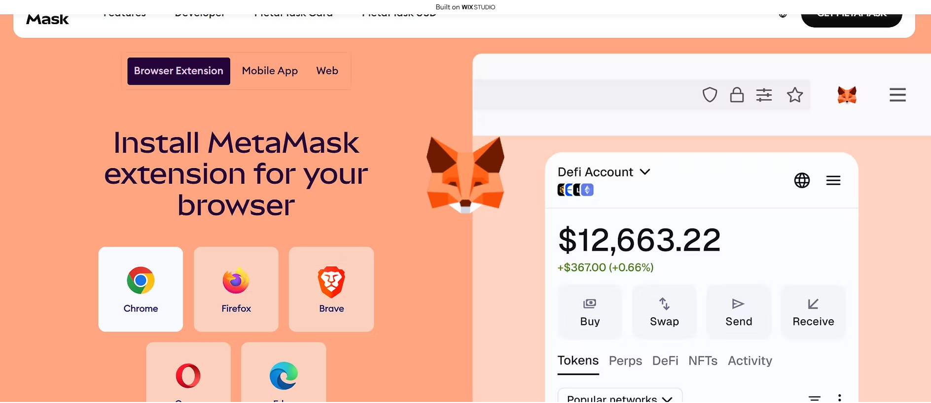 Stored capture of dashboardmetamask.wixstudio.com