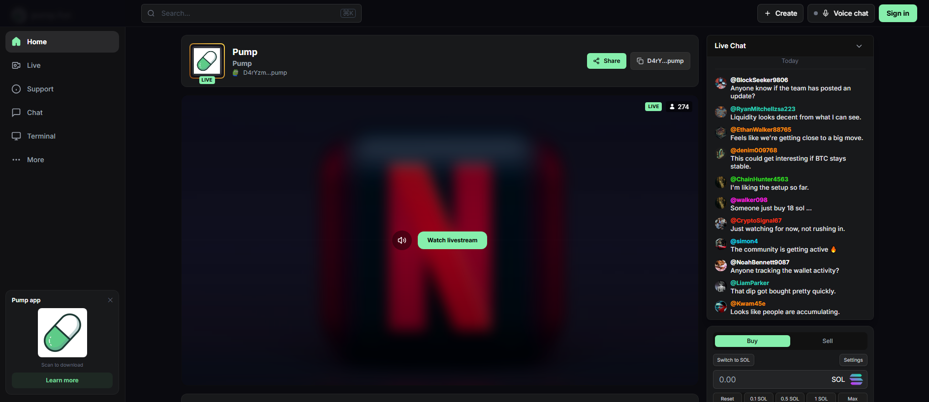 Stored capture of pumpfunlivestreams.pro