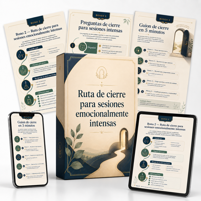 Mockup del bono Ruta de cierre para sesiones emocionalmente intensas