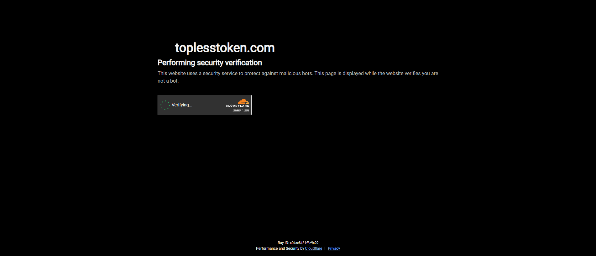 Screenshot of toplesstoken.com