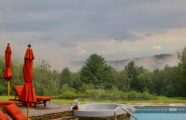 Outdoor fire pits and gathering area at Mountain Meadows NY