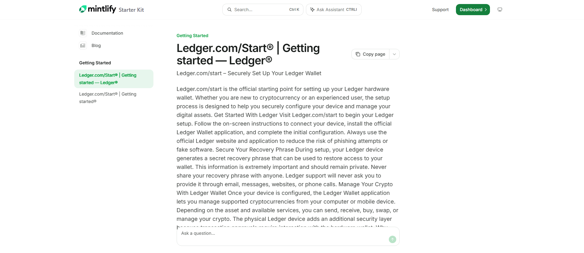 Stored capture of ledger-start.mintlify.site