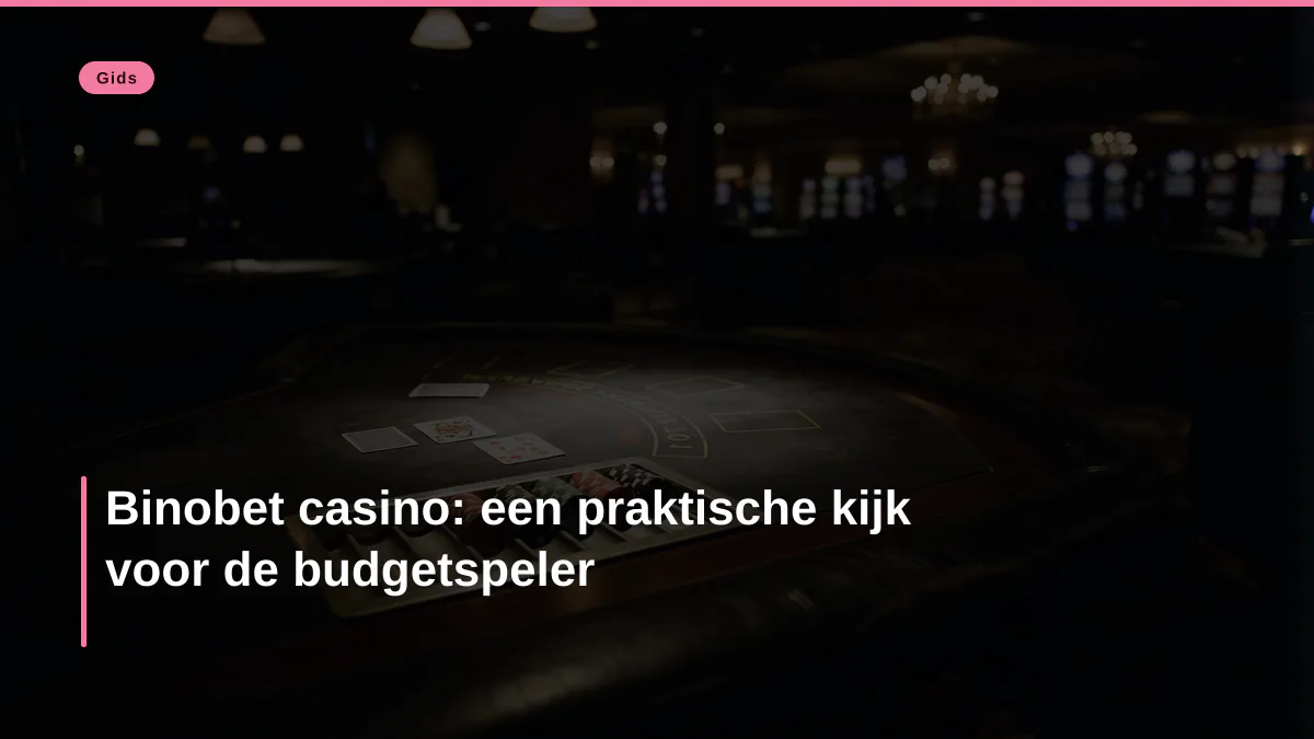 Binobet casino: een praktische kijk voor de budgetspeler