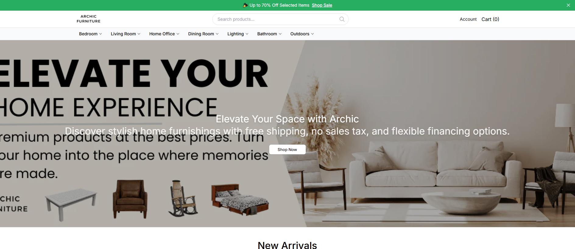 Stored capture of archicfurnishingsmarketplace.shop