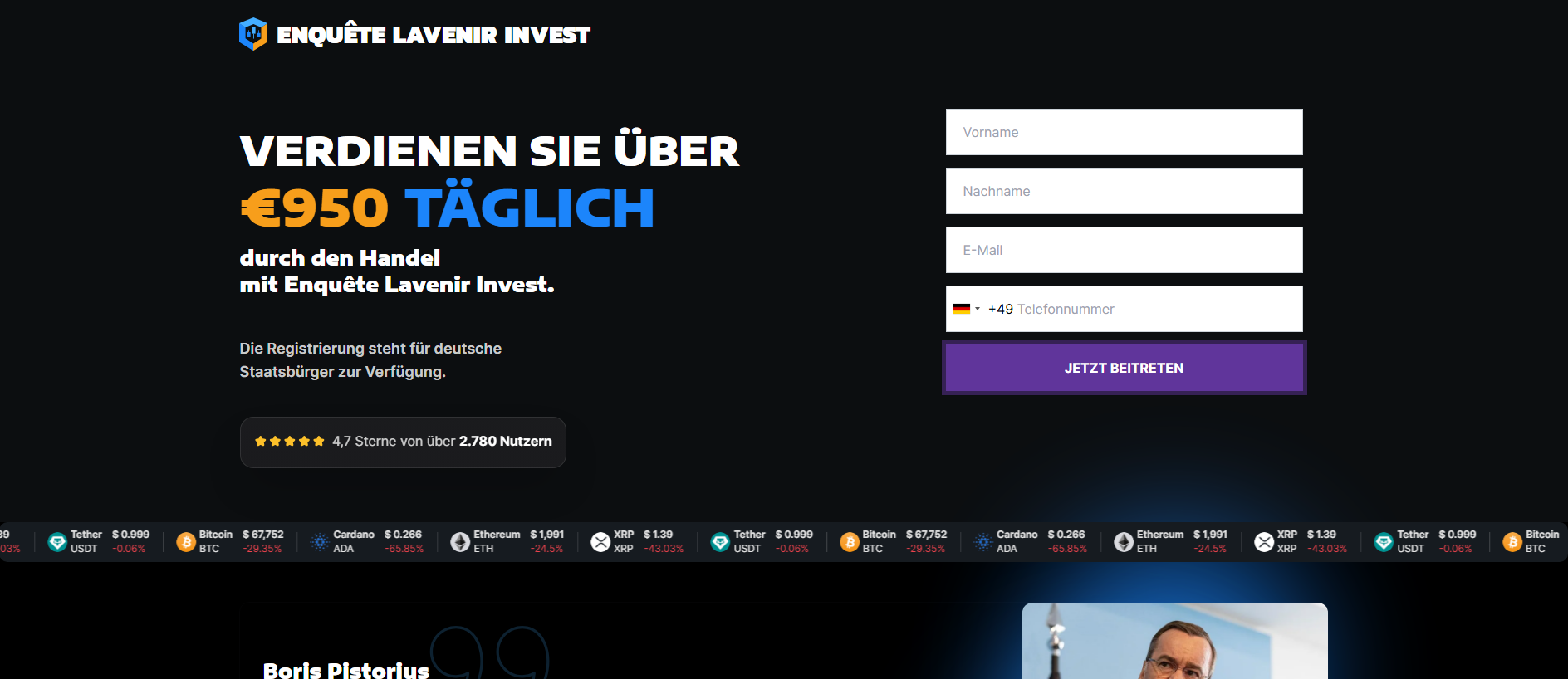 لقطة محفوظة لـ enquetelavenirinvest.com