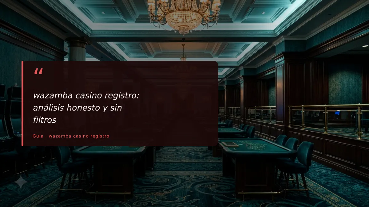 wazamba casino registro: análisis honesto y sin filtros