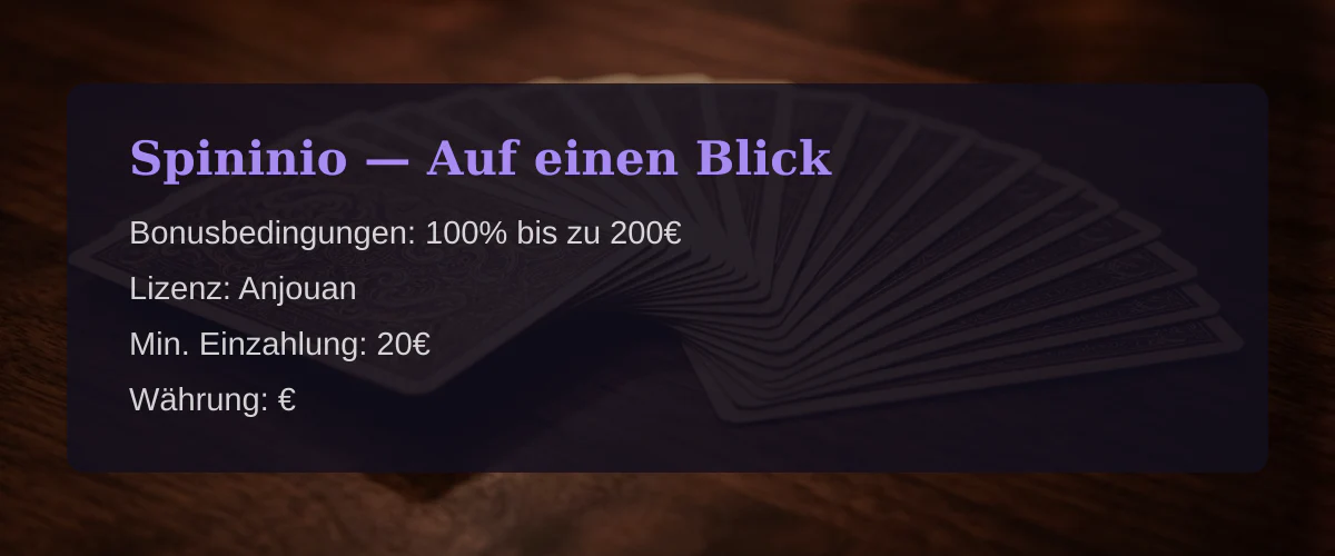 Spininio — Auf einen Blick