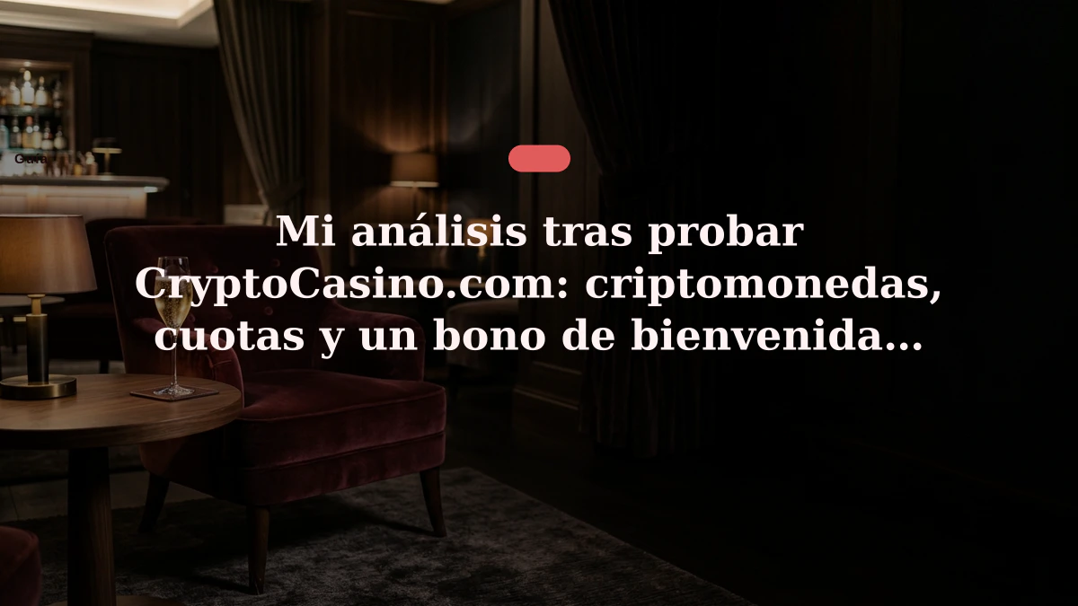 Mi análisis tras probar CryptoCasino.com: criptomonedas, cuotas y un bono de bienvenida que hay que entender