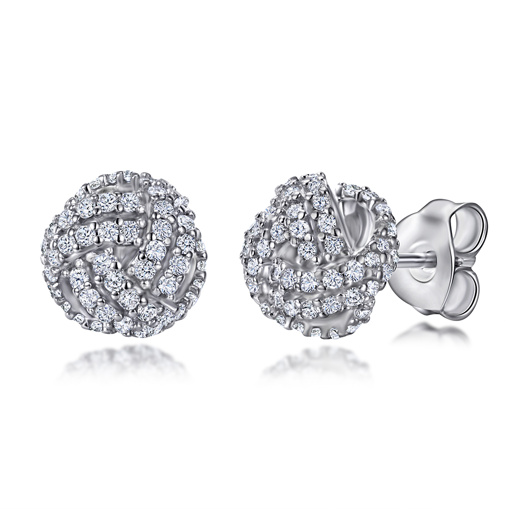 Woven Ball Pavé Studs