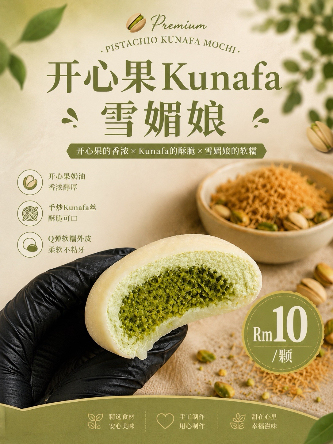 雪媚娘 - 开心果Kunafa