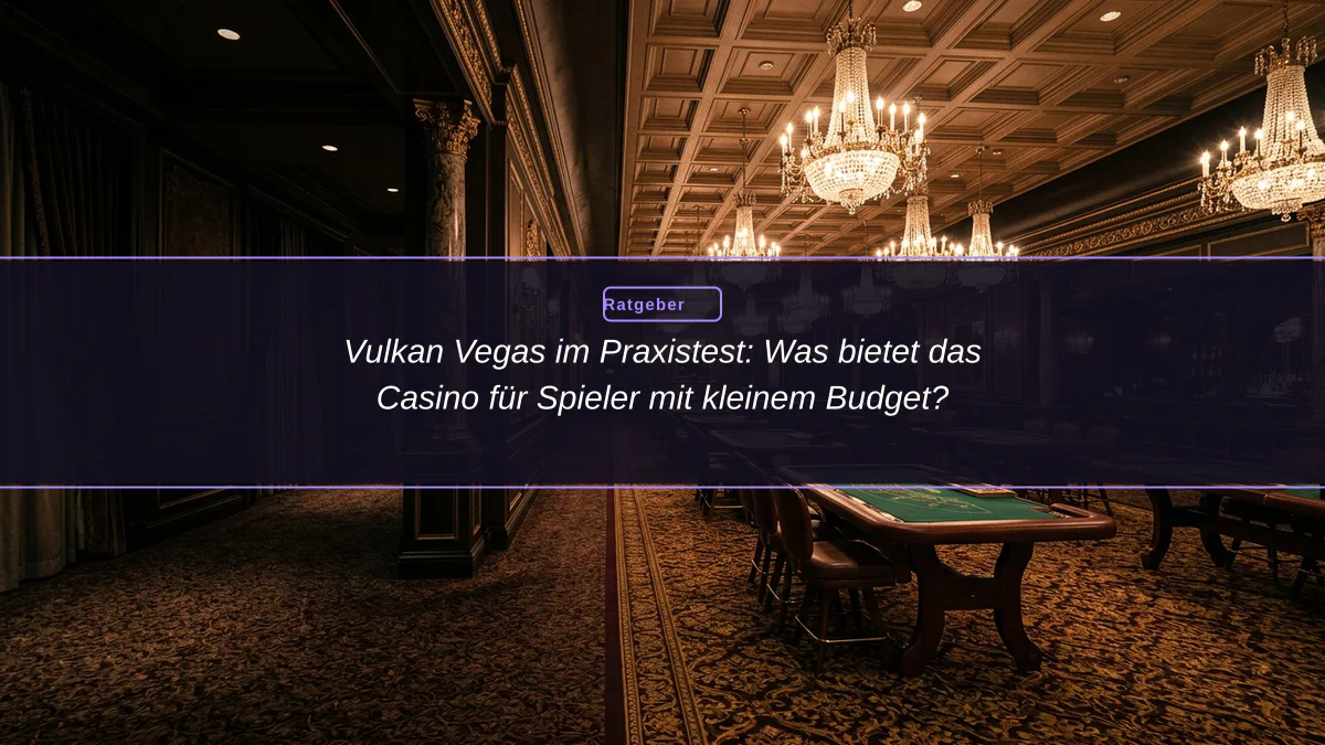 Vulkan Vegas im Praxistest: Was bietet das Casino für Spieler mit kleinem Budget?