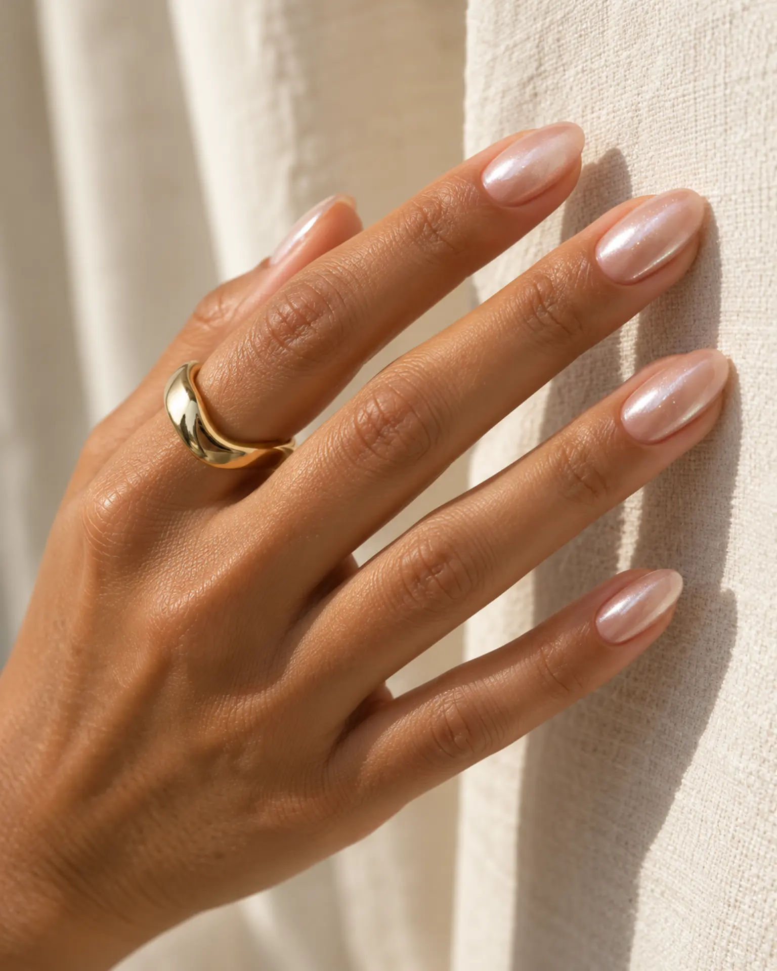 Birthday Glazed Pearl Veil manicure inspiration for birthday nail ideas