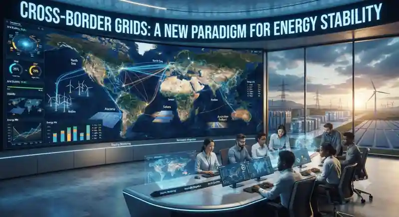 Conceptual visualization of interconnected global energy grids