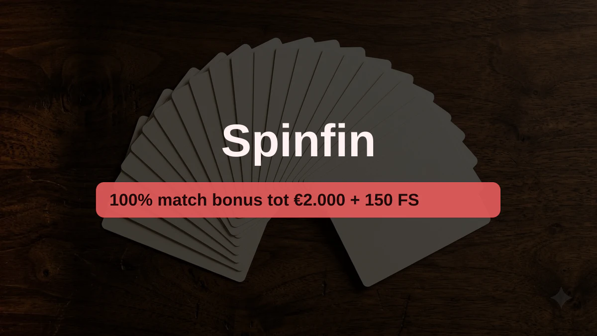 Spinfin casino — welkomstbonus 100% match bonus tot €2.000 + 150 FS, betalingen: Visa, Mastercard, Skrill, Neteller, Paysafecard