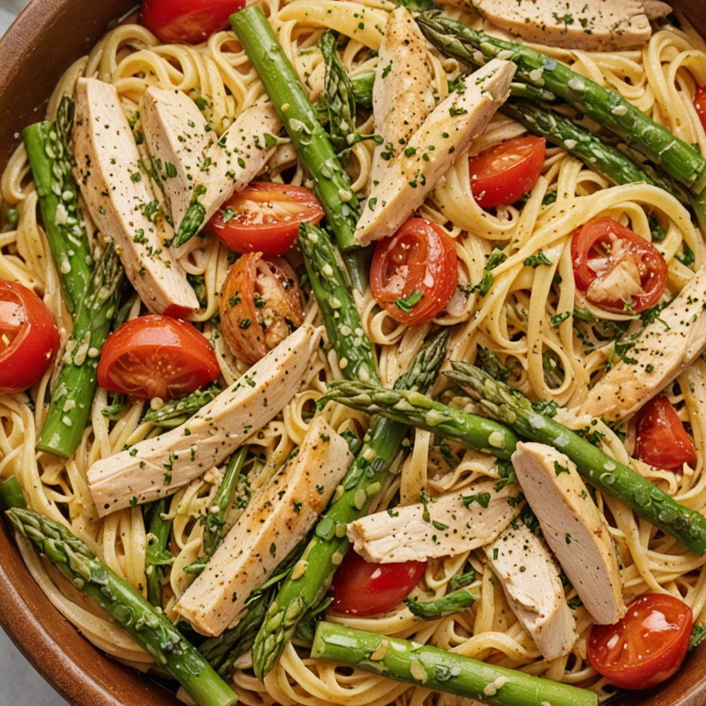 Classic Pasta with Chicken and Asparagus