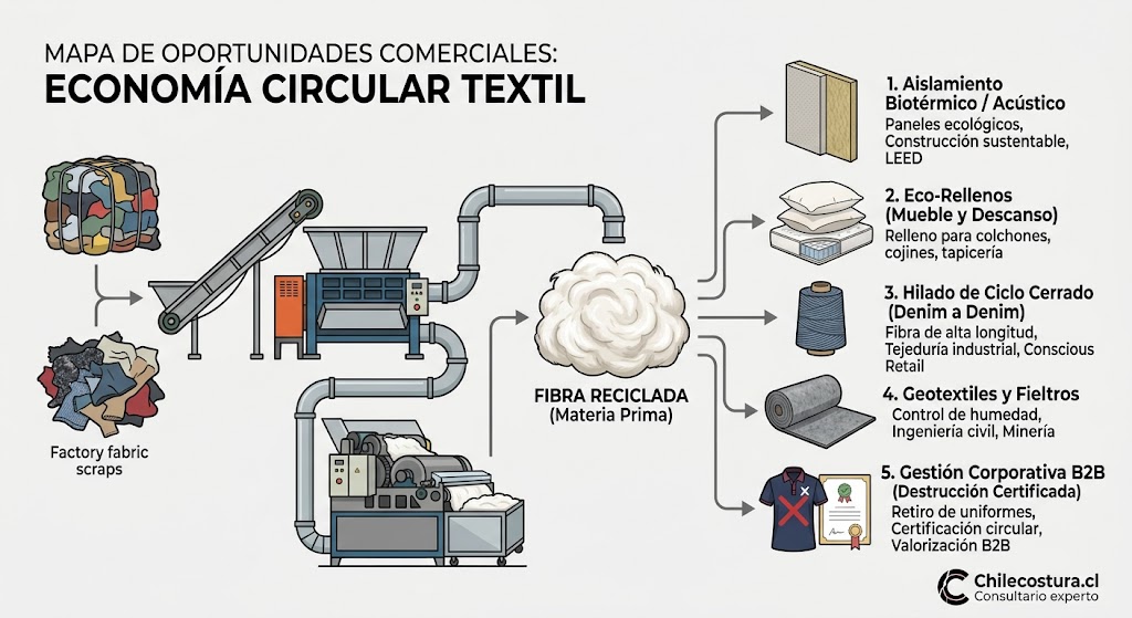 Mapa de oportunidades comerciales de la economía circular textil: de la fibra reciclada a 5 modelos de negocio