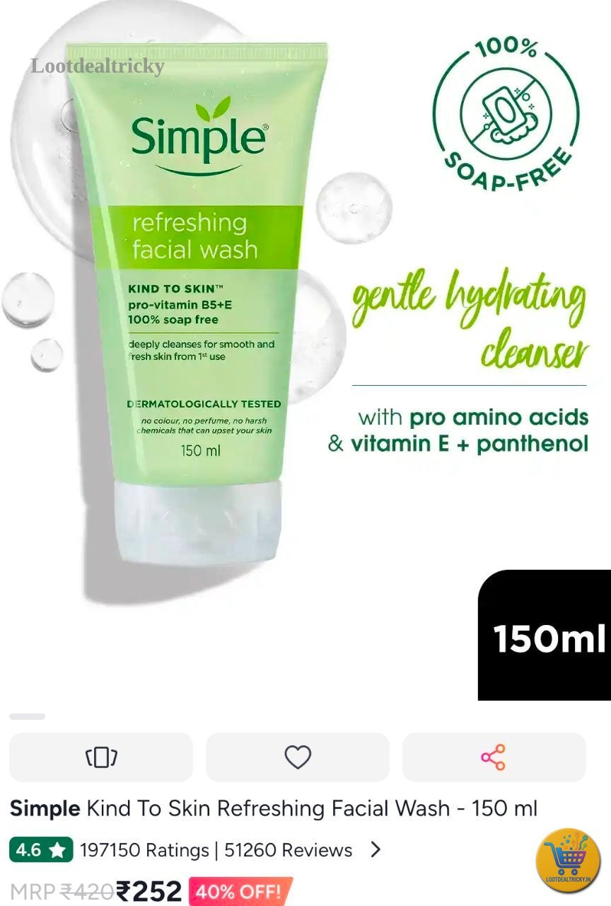 Simple Facewash Deal – Just 40% OFF | Lowest Price Deal Simple Facewash Deal – Just 40% OFF | Lowest Price Deal