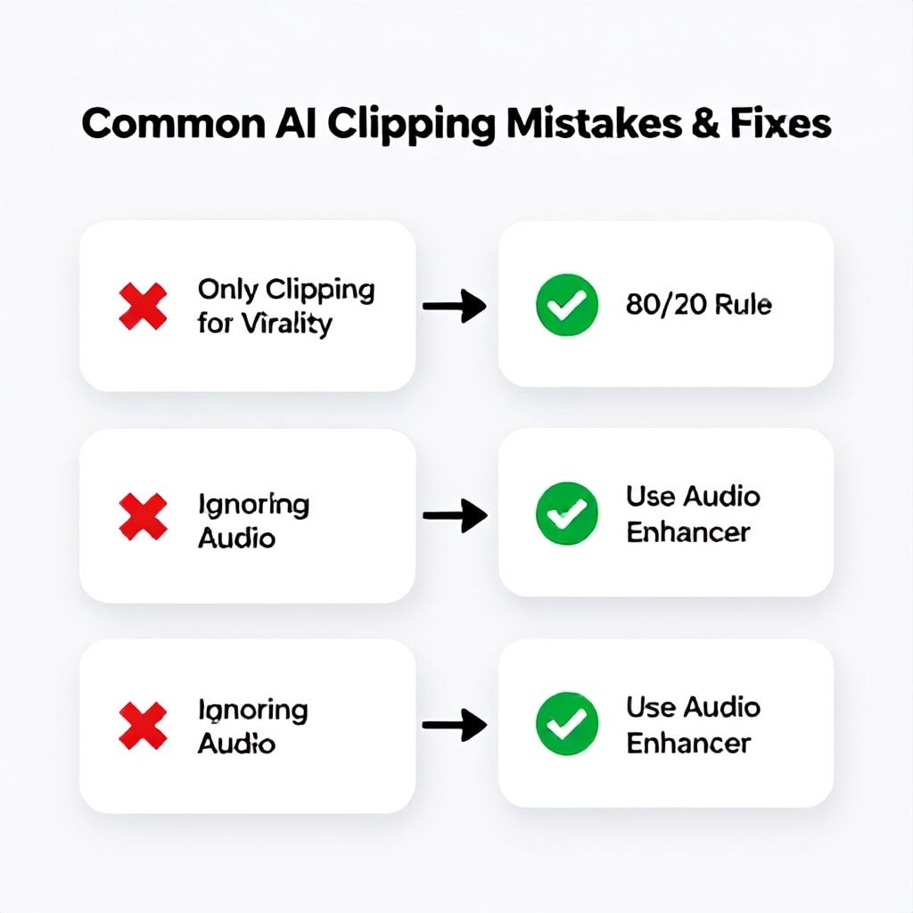 Common AI Podcast Clipping Mistakes and How to Fix Them Flowchart