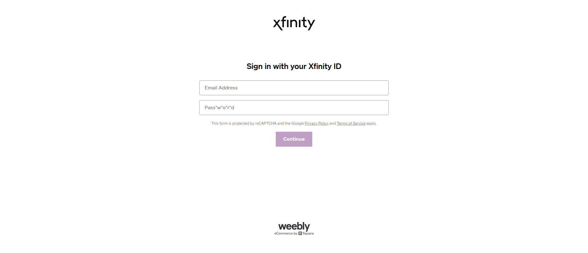 Stored capture of xfinity-upgrade2.weebly.com