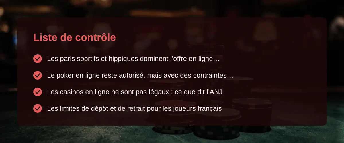 Meilleur casino français en ligne : ce que dit la loi et les chiffres — Liste de contrôle