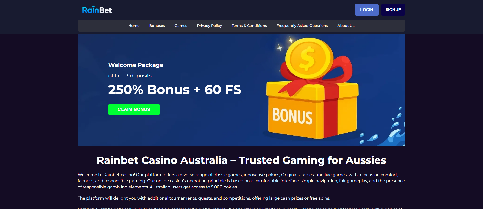 Stored capture of rainbets-casino-au.com